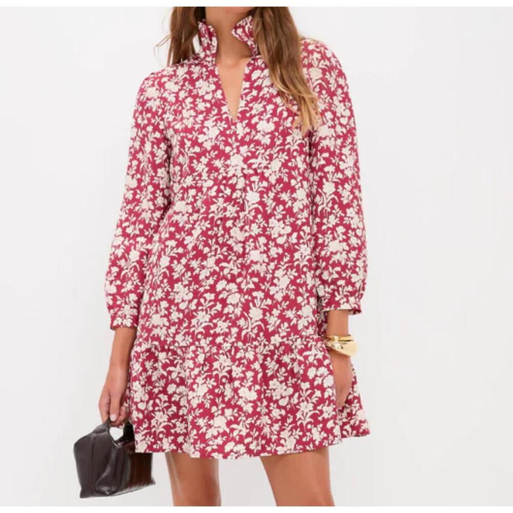TUCKERNUCK pomegranate bloom Palmerston floral long sleeve mini dress sz XXXL